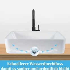 NETTLIFE vasque à poser, Lavabo de salle de bain céramique - vasque à poser carrée blanche L40 x P30cm