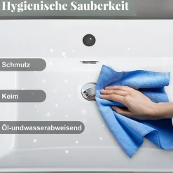 NETTLIFE vasque à poser, Lavabo de salle de bain céramique Blanc - Vasque carrée L60 x P42cm