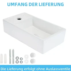 NETTLIFE vasque à poser, Lavabo de salle de bain céramique Blanc - Vasque carrée L40 x P22cm