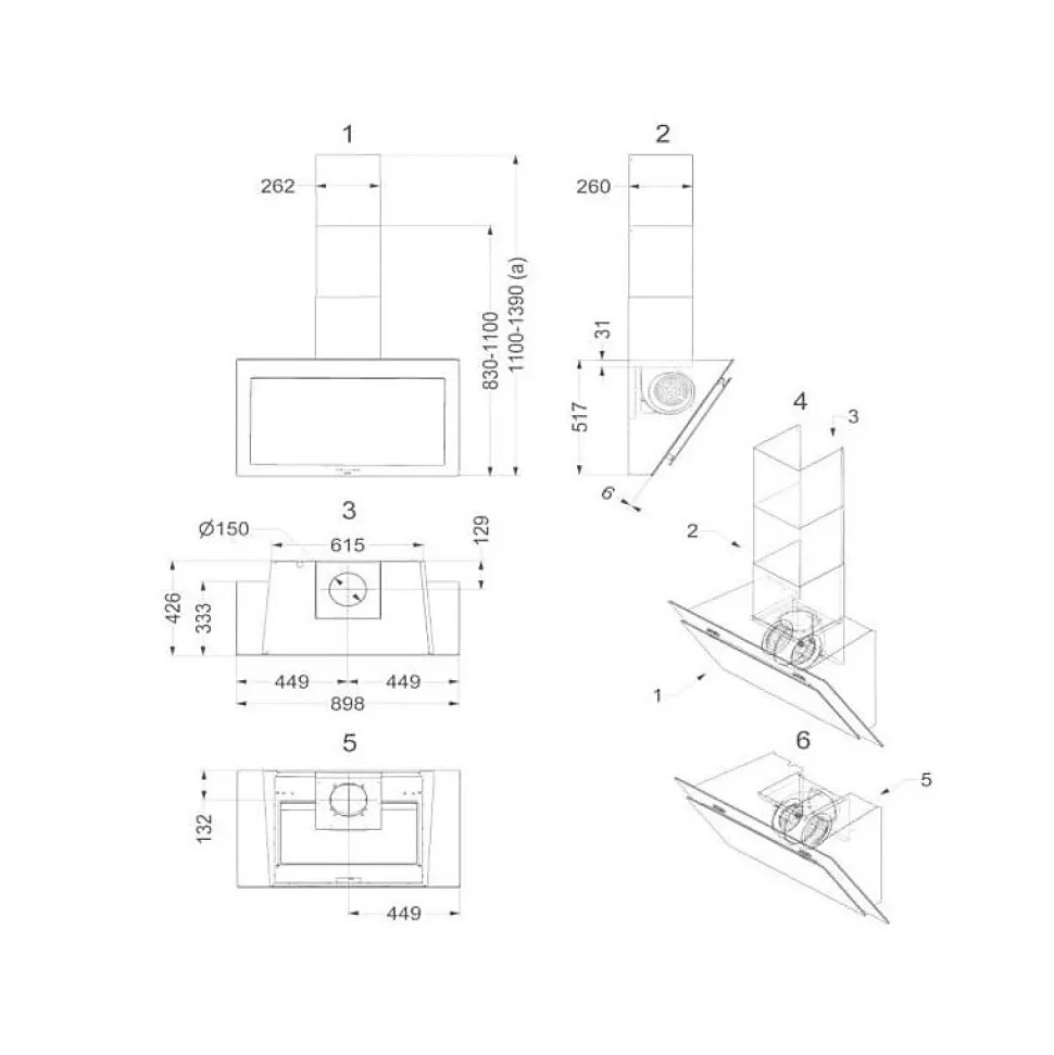 NOVY Hotte décorative murale 90 cm noire 808 m3/h - D7830