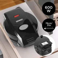 OM60 Cuiseur à omelettes électrique 600W 2x plaques antiadhésives amovibles Poignée isolante Préparation des oeufs Duronic