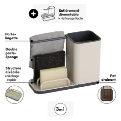 Organisateur d'évier Néo 4 en 1 beige - Beige- 5five