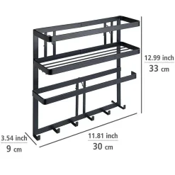 Organiseur de cuisine mural - Noir