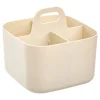 Organiseur Poly 16,5x16,5x15cm beige compartiments amovibles - Beige- 5five