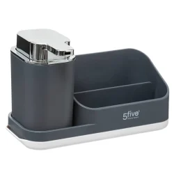 Organiseur évier avec distributeur 300ml Gris Néo - 5Five
