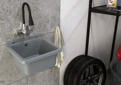 Orta Granitan Évier Gris pour Garage et Buanderie