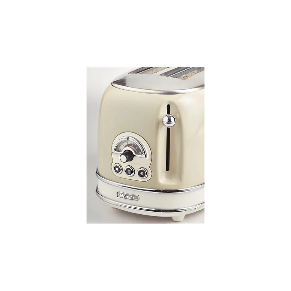 Pack Bouilloire électrique 1L + Grille-Pain Acier Beige Vintage Rétro ARIETE