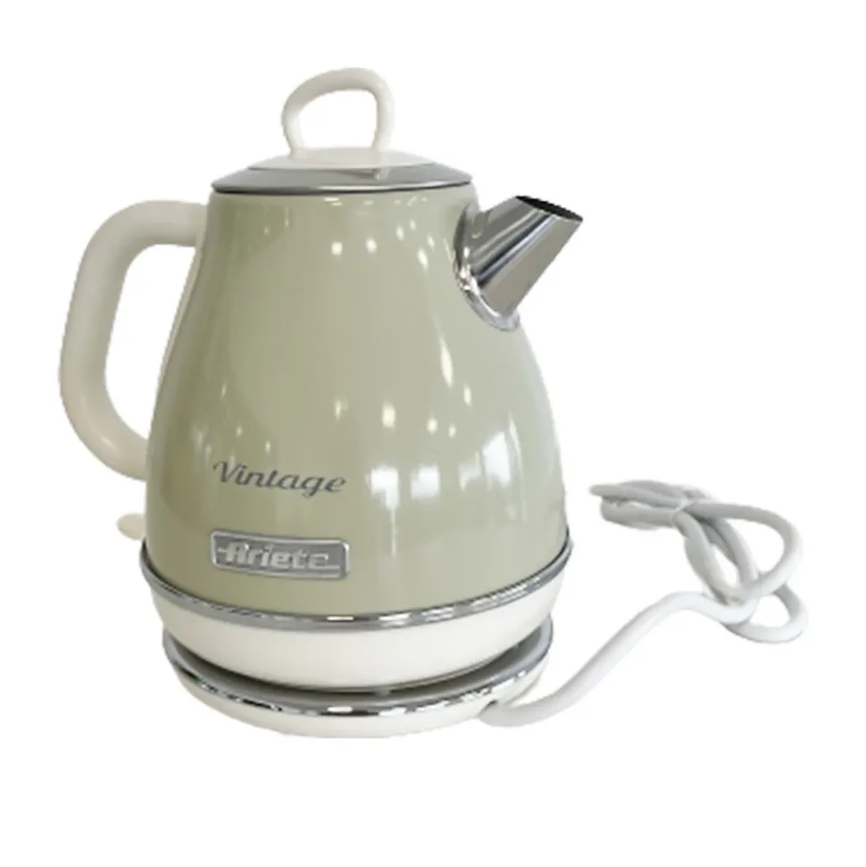 Pack Bouilloire électrique 1L + Grille-Pain Acier Beige Vintage Rétro ARIETE