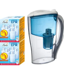 Pack 12 Cartouches et carafe filtrante bleue offerte