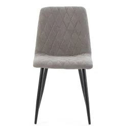 Pack 4 chaises Abril recouvertes de tissu gris