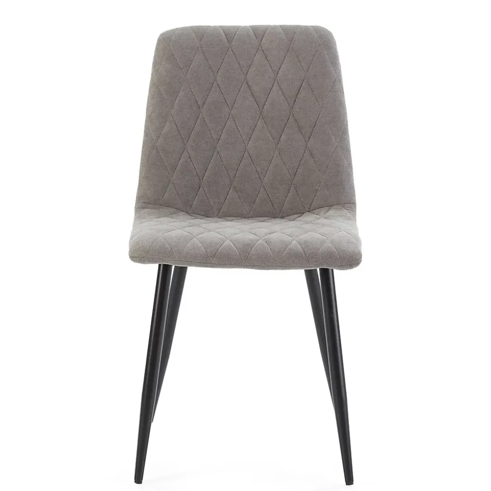 Pack 4 chaises Abril recouvertes de tissu gris