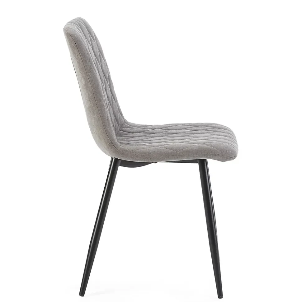 Pack 4 chaises Abril recouvertes de tissu gris
