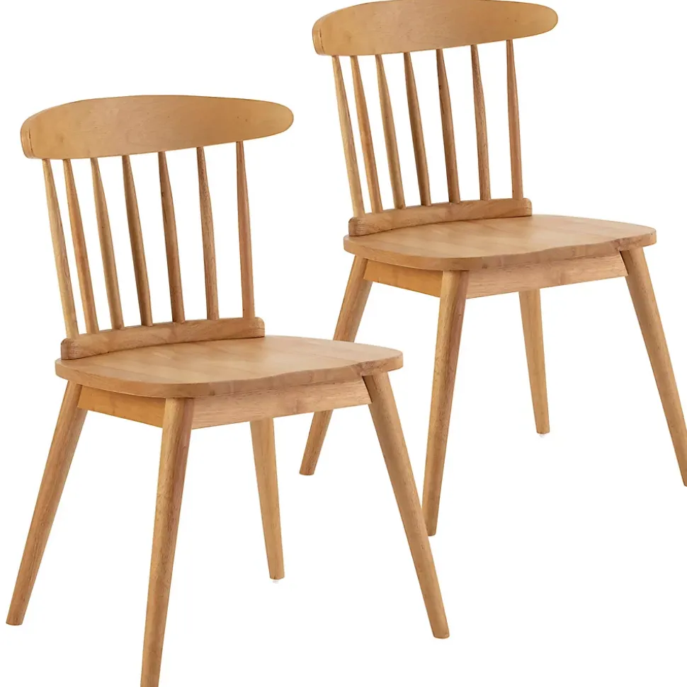 Pack 2 chaises Ben en bois couleur chêne