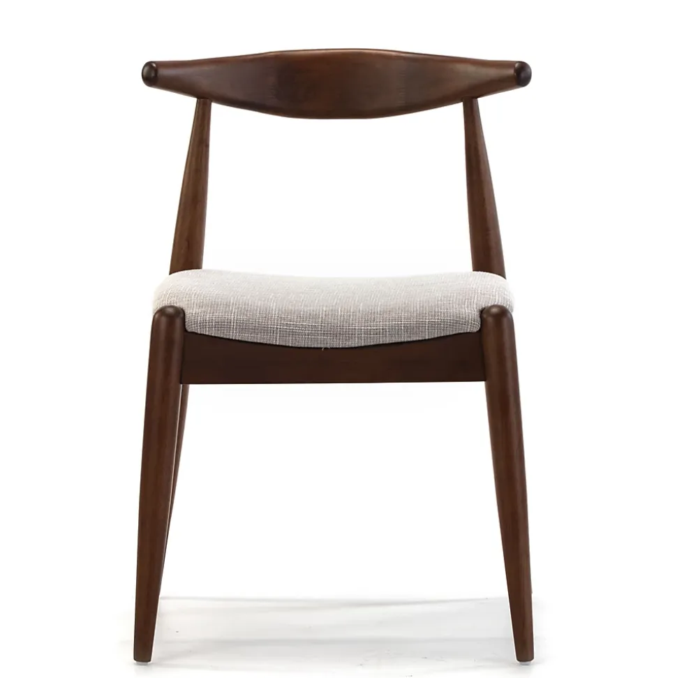 Pack 2 chaises Corzo, Couleur Noyer, Bois Massif, 52,5 cm x 50 cm x 74.5 cm