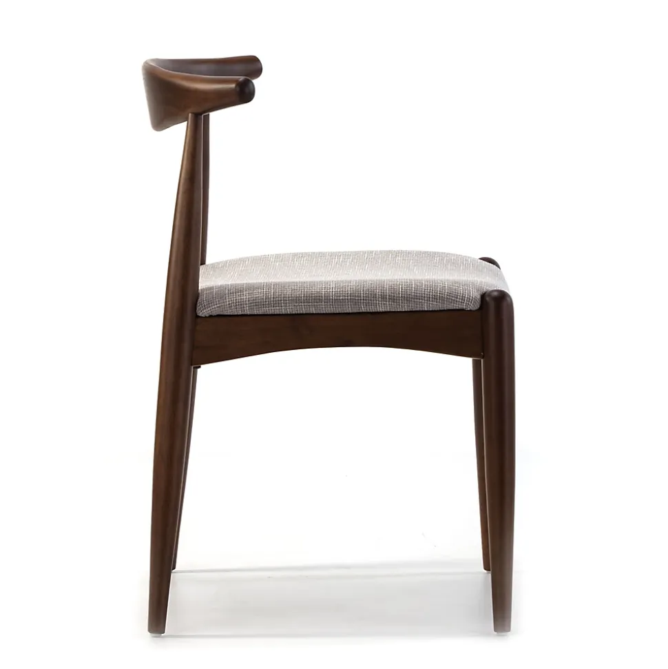 Pack 2 chaises Corzo, Couleur Noyer, Bois Massif, 52,5 cm x 50 cm x 74.5 cm