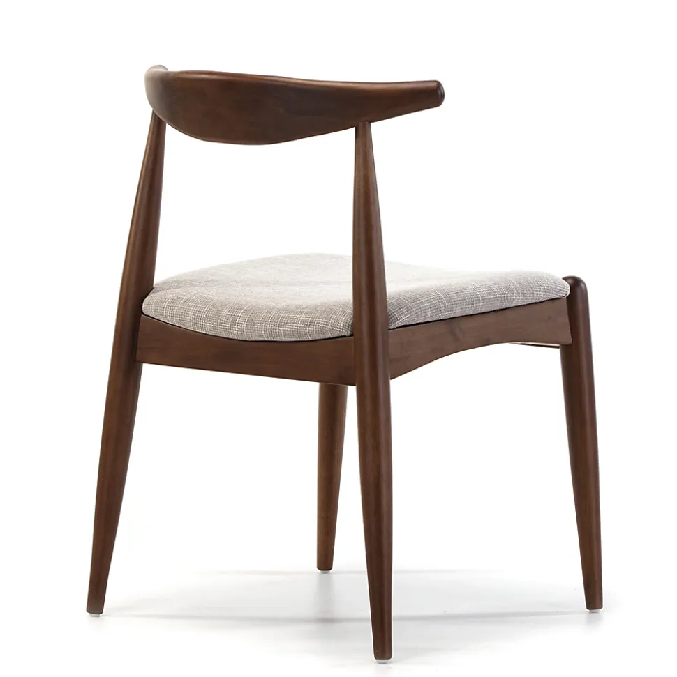 Pack 2 chaises Corzo, Couleur Noyer, Bois Massif, 52,5 cm x 50 cm x 74.5 cm