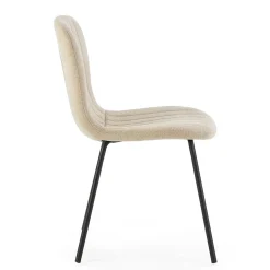 Pack 4 chaises Lucky recouvertes de tissu beige