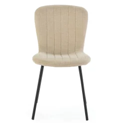 Pack 4 chaises Lucky recouvertes de tissu beige