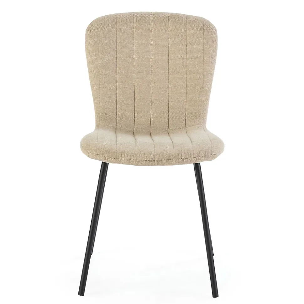 Pack 4 chaises Lucky recouvertes de tissu beige
