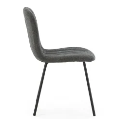 Pack 4 chaises Lucky recouvertes de tissu gris foncé