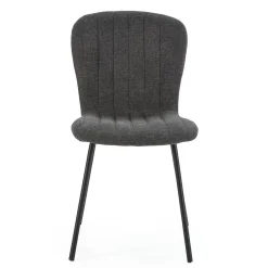 Pack 4 chaises Lucky recouvertes de tissu gris foncé