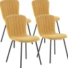 Pack 4 chaises Lucky recouvertes de tissu moutarde
