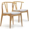 Pack 2 chaises Rustic, Couleur Chêne, Bois Massif, 55 cm x 54,5 cm x 76 cm