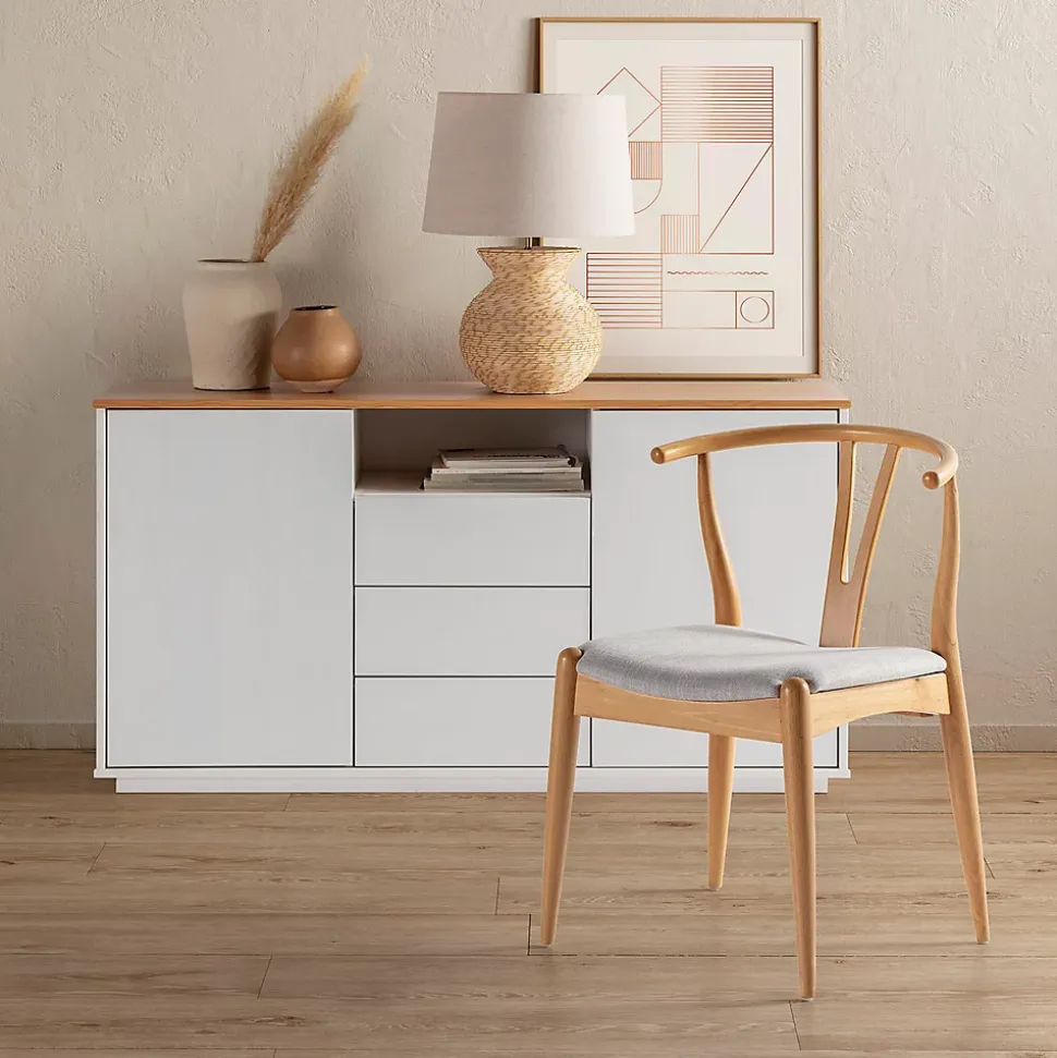 Pack 2 chaises Rustic, Couleur Chêne, Bois Massif, 55 cm x 54,5 cm x 76 cm