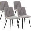 Pack 4 chaises Sagi recouvertes de tissu gris