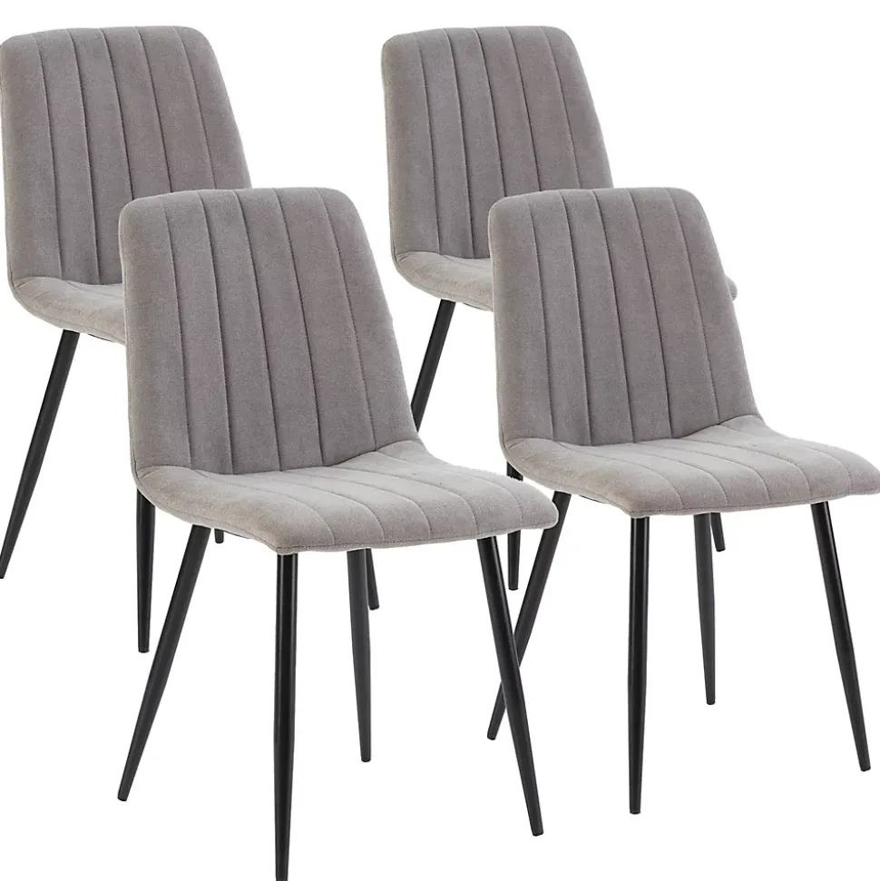 Pack 4 chaises Sagi recouvertes de tissu gris