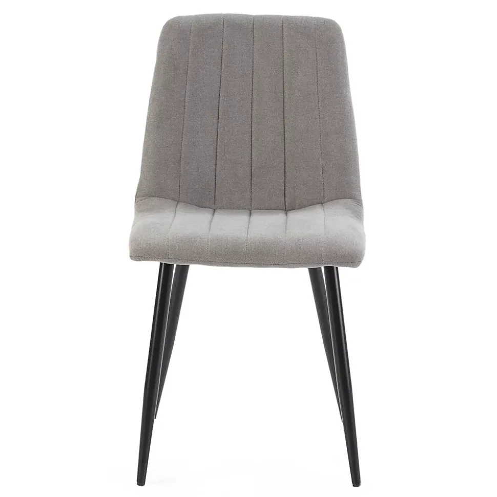 Pack 4 chaises Sagi recouvertes de tissu gris