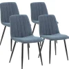 Pack 4 chaises Sagi recouvertes de tissu bleu