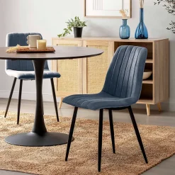 Pack 4 chaises Sagi recouvertes de tissu bleu