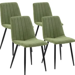 Pack 4 chaises Sagi recouvertes de tissu vert