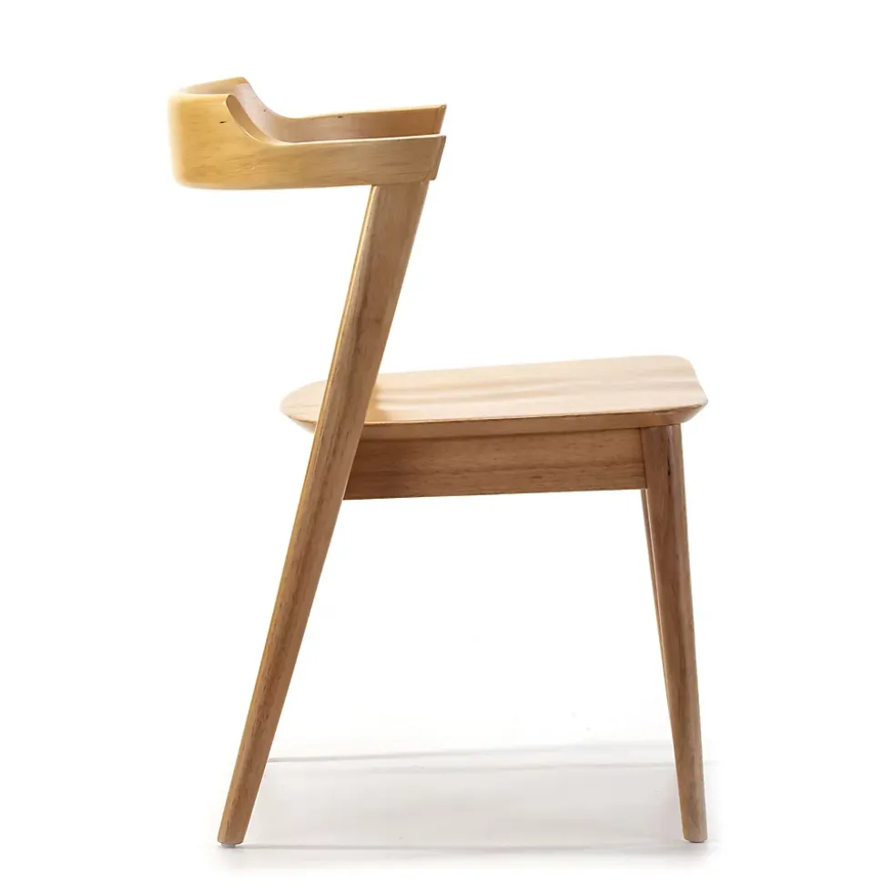 Pack 2 chaises Venus, Couleur Chêne, Bois Massif, 58 cm x 57,5 cm x 76 cm
