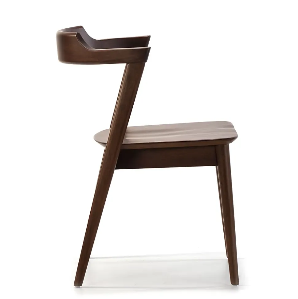 Pack 2 chaises Venus, Couleur Noyer, Bois Massif, 58 cm x 57,5 cm x 76 cm
