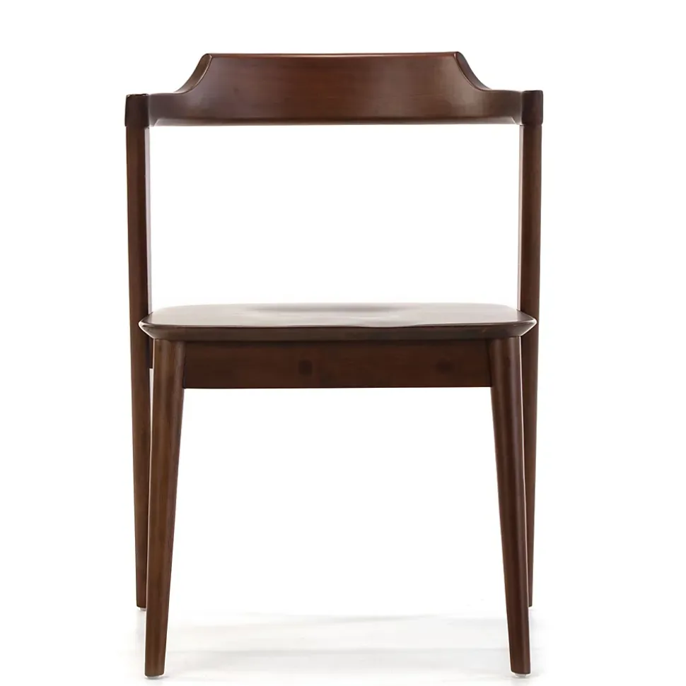 Pack 2 chaises Venus, Couleur Noyer, Bois Massif, 58 cm x 57,5 cm x 76 cm