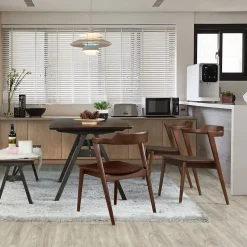 Pack 2 chaises Venus, Couleur Noyer, Bois Massif, 58 cm x 57,5 cm x 76 cm