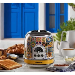 PACK Positano Bouilloire 1.7L + Grille-pain 2 fentes + Presse-agrumes 85W Design Rétro ARIETE
