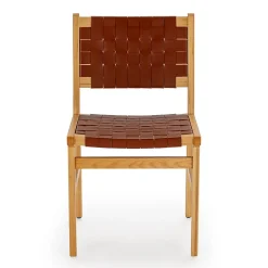 Pack de 2 chaises Kurt Marron en cuir recyclé