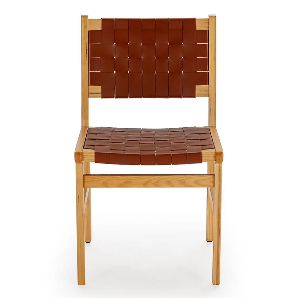 Pack de 2 chaises Kurt Marron en cuir recyclé