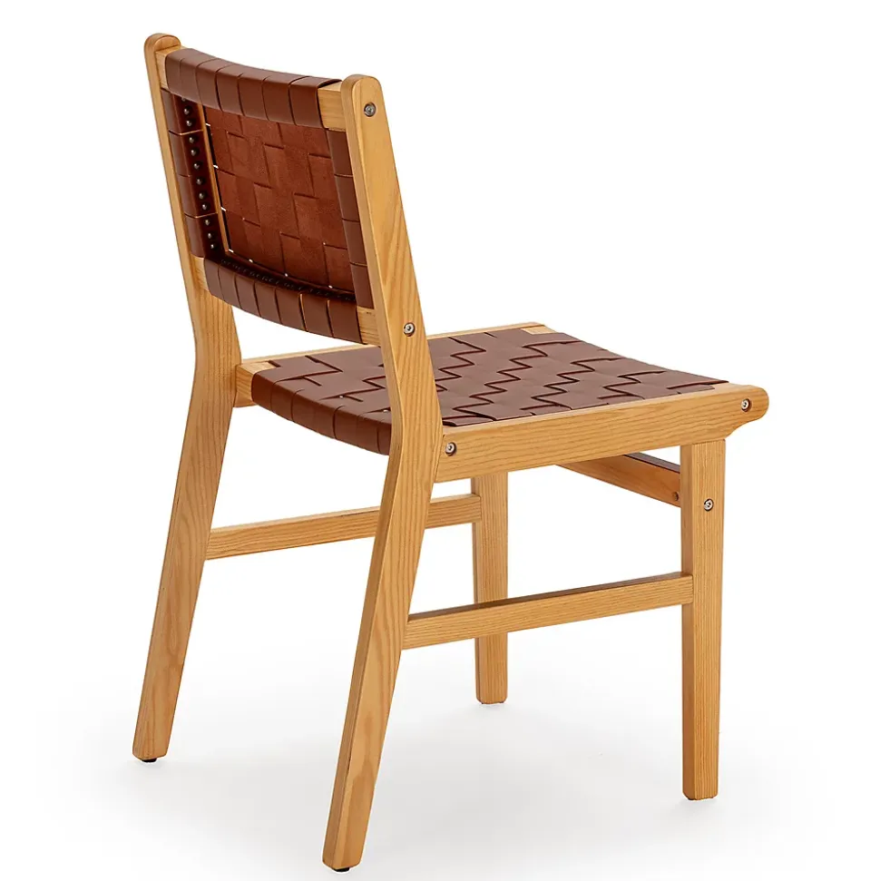 Pack de 2 chaises Kurt Marron en cuir recyclé