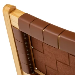 Pack de 2 chaises Kurt Marron en cuir recyclé