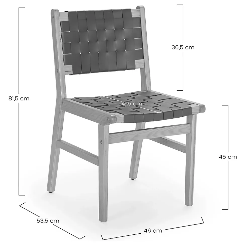 Pack de 2 chaises Kurt Marron en cuir recyclé