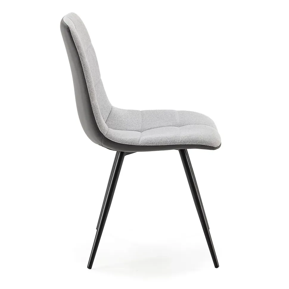 Pack de 2 chaises Prada, tissu et simili cuir Gris