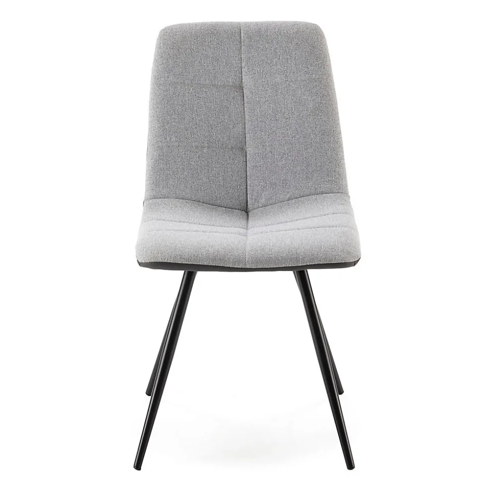 Pack de 2 chaises Prada, tissu et simili cuir Gris