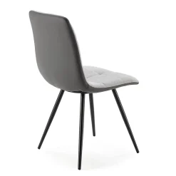 Pack de 2 chaises Prada, tissu et simili cuir Gris