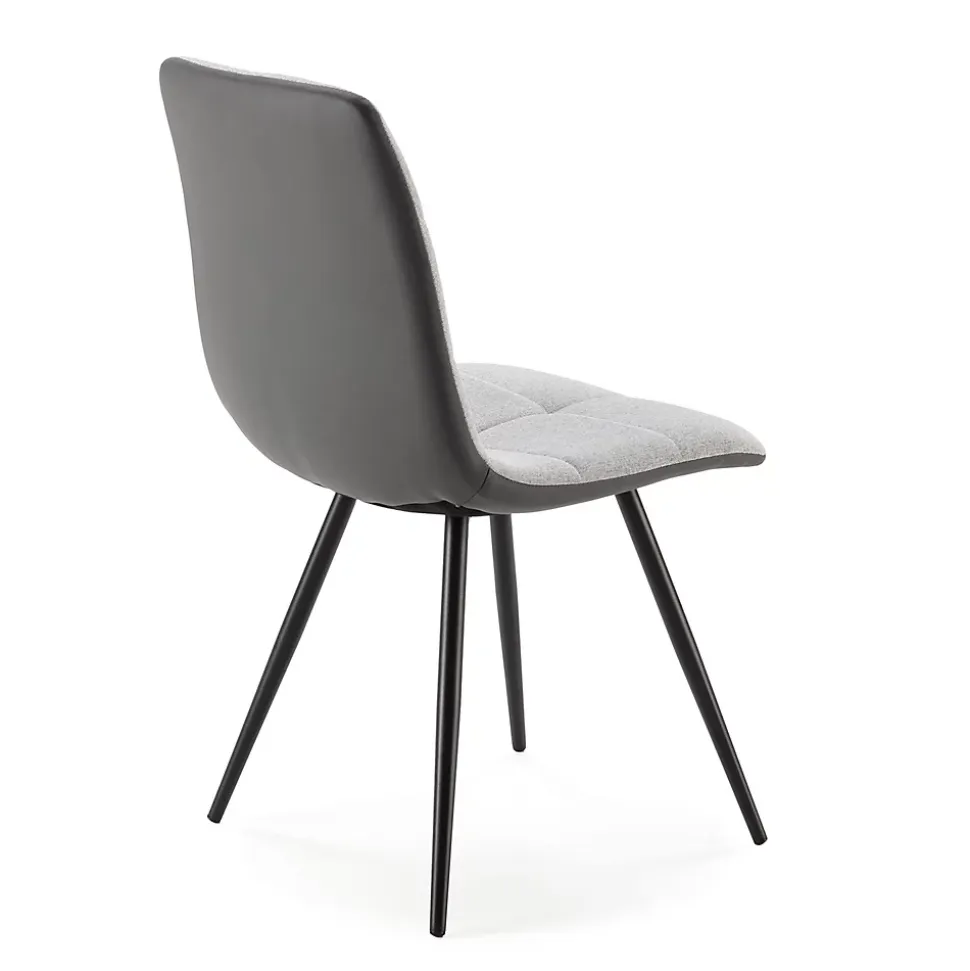 Pack de 2 chaises Prada, tissu et simili cuir Gris