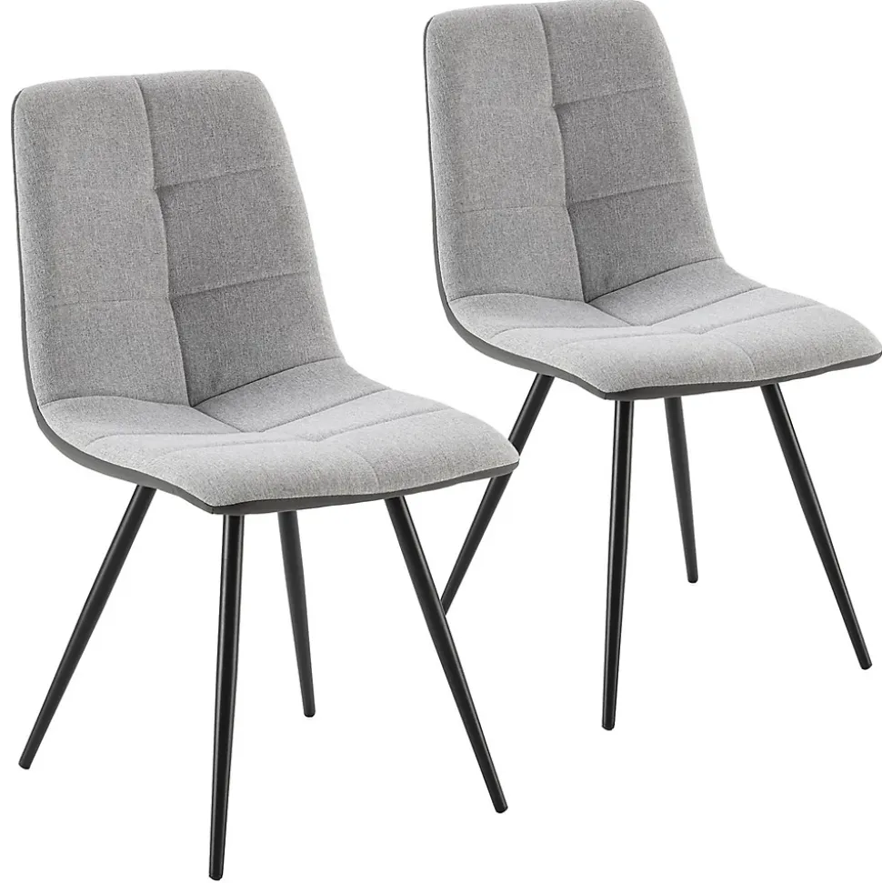 Pack de 2 chaises Prada, tissu et simili cuir Gris