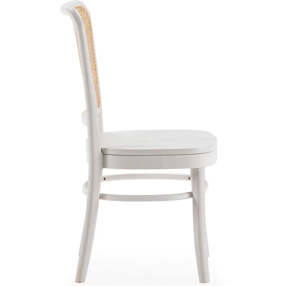 Pack de 2 chaises Vesta Couleur Blanc, Bois Massif et Rotin naturel